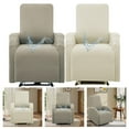 thumbnail image 3 of Housse Imperméable en T à Rayures, Couleur Unie, Extensible, pour Fauteuil Inclinable Simple, Beige, 3 of 6
