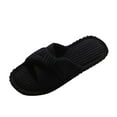 thumbnail image 4 of Slippers for Women House Bedroom Corduroy Bow Crossbands Slide Slipper Shoes Comfy Trendy Gift Slippers, 4 of 4