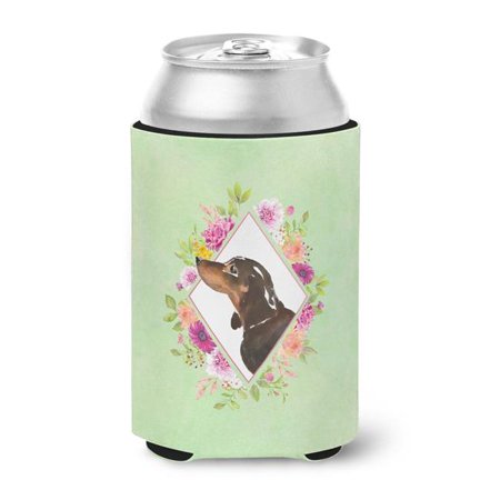 

Black & Tan Dachshund Green Flowers Can or Bottle Hugger