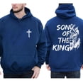 thumbnail image 4 of Son of the King Christian Hoodie – Double Sided Lion & Cross Graphic, Bold Faith Streetwear Pullover for Men & Women, 4 of 7