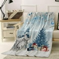 thumbnail image 2 of Christmas Gnome Throw Blankets, Winter Merry Christmas Tree Balls Soft Fleece Blanket Decorative for Home Sofa Couch Chair Living Bedroom,60x80 Inches, Blue, 2 of 6