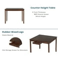 thumbnail image 3 of EUROCO 45"L 6-Pieces Small Place Dining Table Set for 6, Kitchen Dining Table with 2 Drawers, Counter Height Square Kitchen Set with Upholstered Chair and Bench, Walnut, 3 of 8