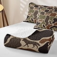 thumbnail image 4 of Homewish Gray Brown Camouflage Bed Spread Queen For Boys Men,Camo Wolf Queen Coverlet Set,3 Pieces, 4 of 7
