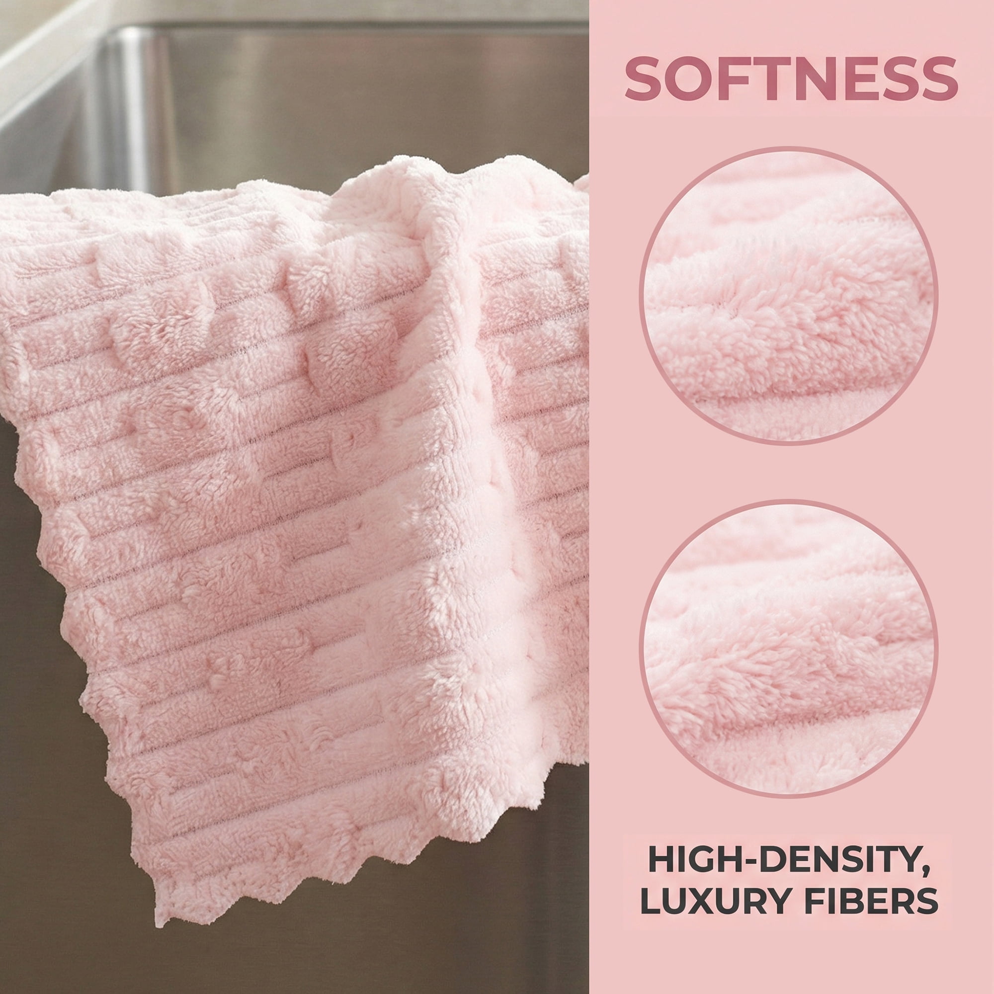 Unique Bargains 3pcs Microfiber Streak Free Magic Glass Cloths Pink 12" x 12"