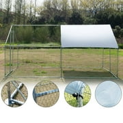 Betisef Medium Metal Chicken Coop Walk-in Poultry Cage Pen Rabbit Duck Habitat Cage Hen Run House with Waterproof&Anti-UV Cover for Outdoor Backyard Farm Use w/pointed roof (13.12’ L×9.84’ W)