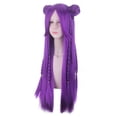 thumbnail image 4 of Anime 80cm Lol K/da Daughter Of The Void Kaisa Kda Long Purple Braided With Buns Heat Resistant Hair Cosplay Costume Wig, 4 of 5
