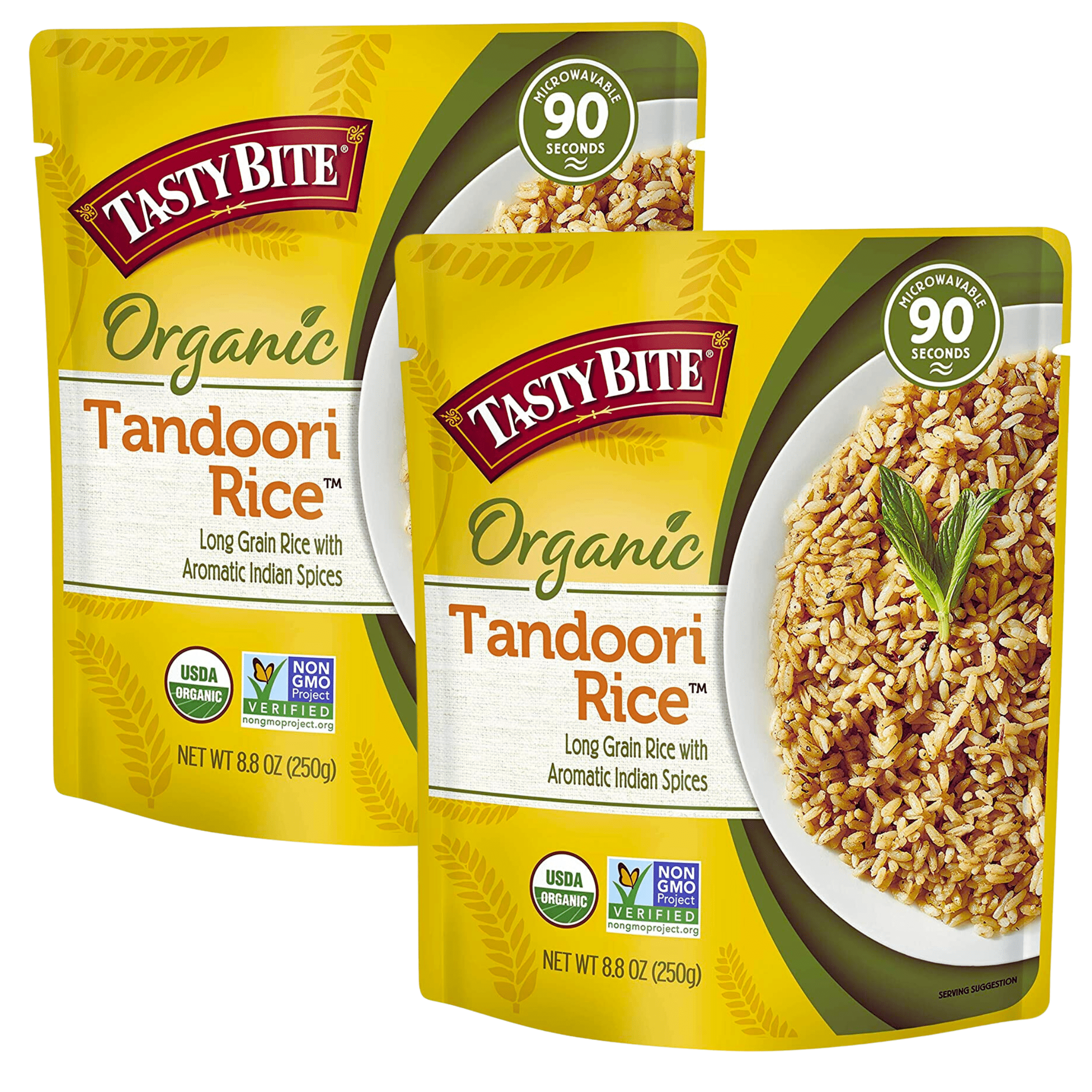 Tasty Bite Organic Tandoori Rice 8.8oz Ready to Eat Microwaveable Fully