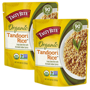 Tasty Bite Organic Tandoori Rice 8.8oz Ready to Eat Microwaveable Fully Cooked Brown Rice Vegan Indian Spices Food Entree for Quick Easy Meal Breakfast Lunch Dinner Preparation Dishes, Pack of 2