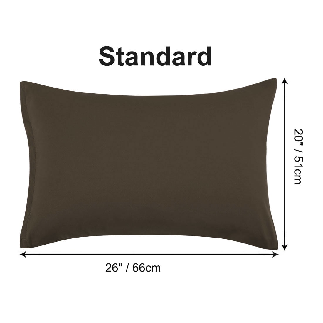 Unique Bargains 2-Piece Soft Microfiber Pillowcases, Standard, Brown