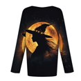 thumbnail image 6 of thefmos Women's Round Neck Halloween Print Top Long Sleeve Solid Color Casual Pullover Fashion Fall Winter Outfit, Multicolor 2XL, 6 of 6
