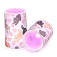 thumbnail image 2 of Cat Heart Fur Ball Flameless LED Candle Set with Remote, Battery Operated Color Changing Pillar Candles, Set of 2, 2 of 7