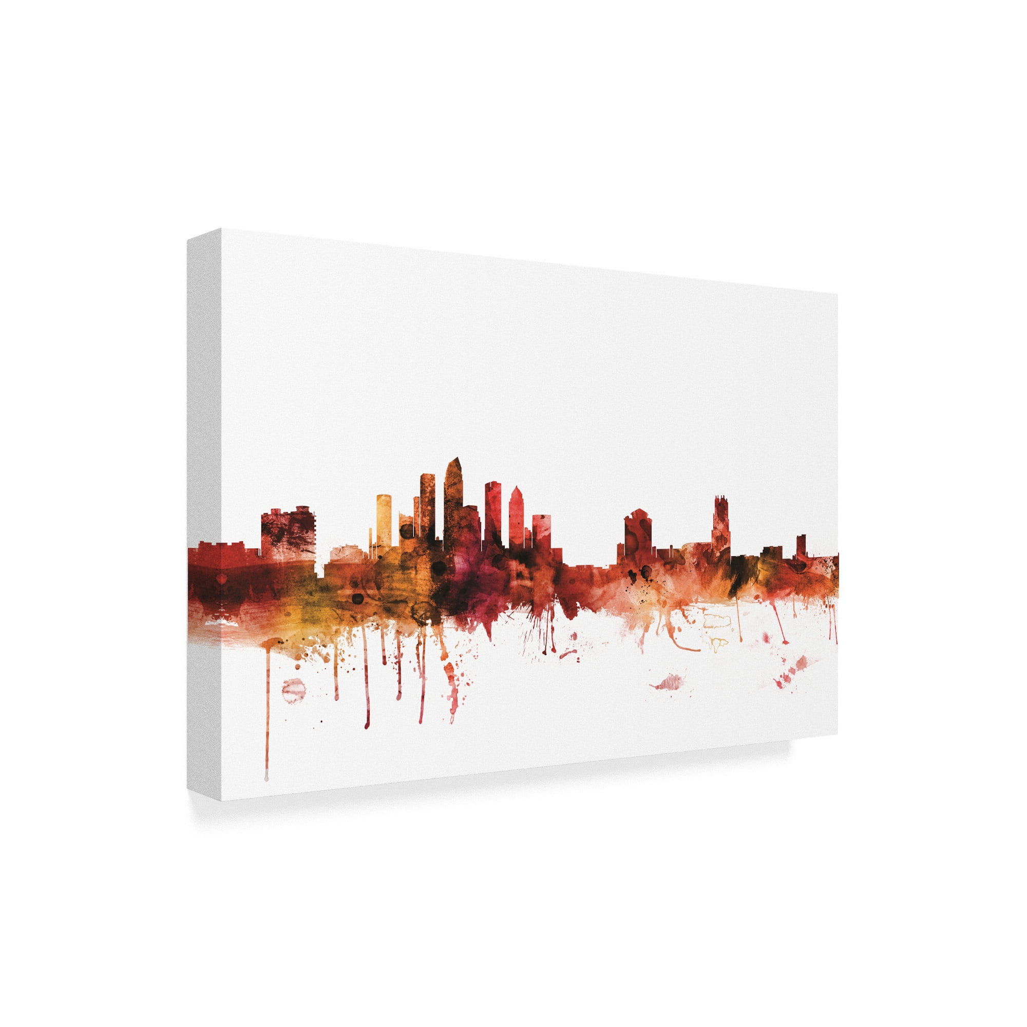 Trademark Fine Art 'Tampa Florida Skyline Red' Canvas Art by Michael Tompsett