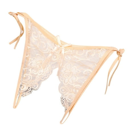 Womens Sexy Underwear Womens Lace Underwear Cute Thong Beige Women Shorts Comfy One Size