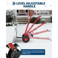 thumbnail image 6 of Snow Pusher with Wheels,Heavy Duty Double Rod Wheeled Snow Shovel with Metal Blade&Height Adjustable Handle for  Driveway, Doorway, Sidewalks, 6 of 7