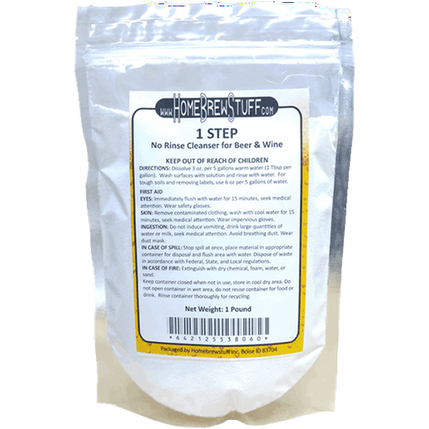 One Step No Rinse Cleaner for Beer & Wine 1 lb. Homebrew Cleaner and