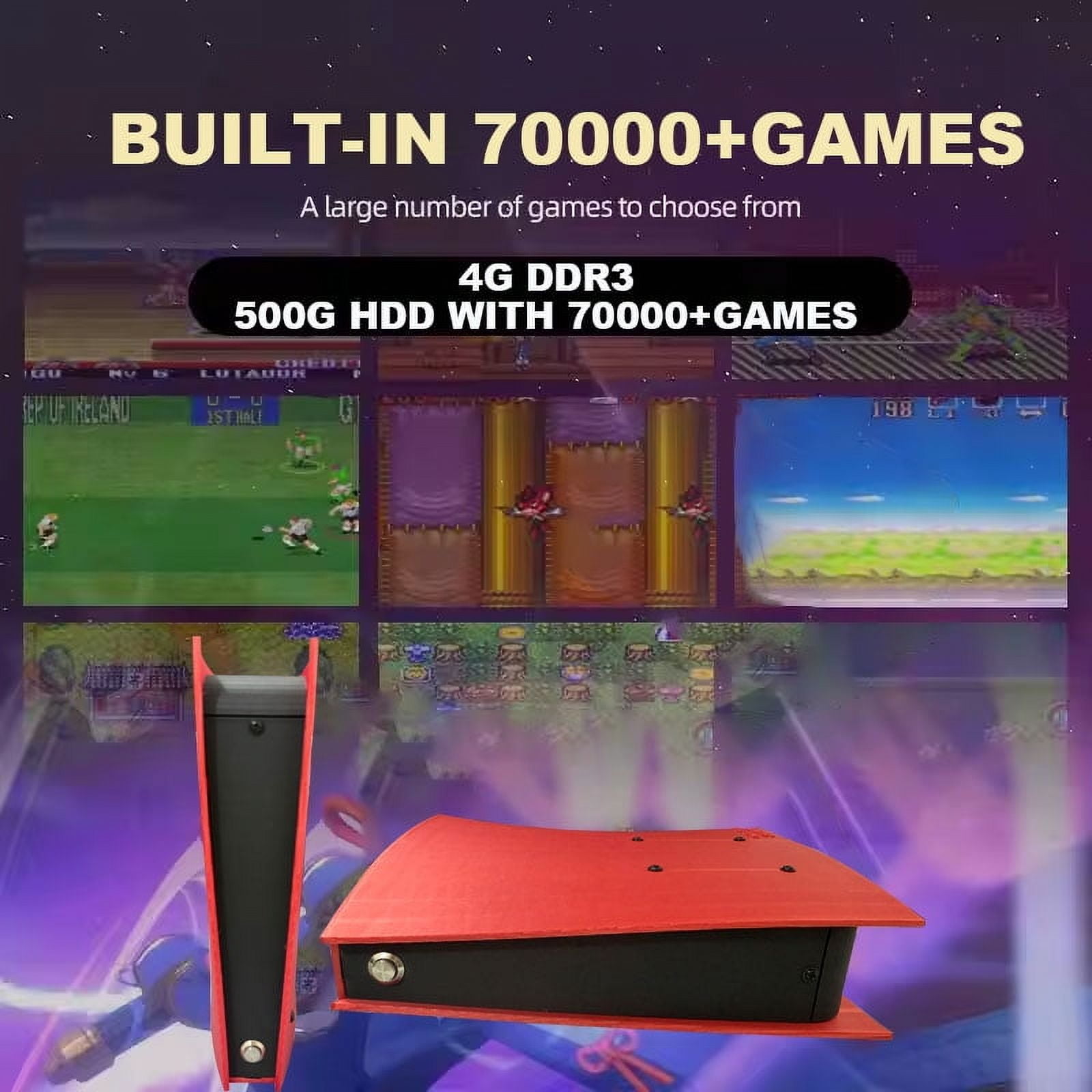 Retro Game Console X2 70000+Games 60+Emulators 500GB Batocera For Wii PS2 PSP GameCube N64