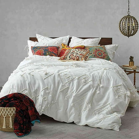 Global Caravan Lyric King Duvet Cover In Off White Walmart Com