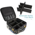 thumbnail image 4 of FORMRS Travel Makeup Bag Large Capacity Train Case Cosmetic Organizer with Adjustable Dividers, Navy Floral Pattern, 4 of 8