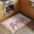 thumbnail image 3 of Valentine's Day Bathroom Rug Washable 2x3 Entryway Rug Non Slip Pink Gnomes Rose Flowers Buffalo Plaid Front Door Mat Low Pile Indoor Doormat Throw Floor Carpet for Kitchen Bedroom Entrance, 3 of 8