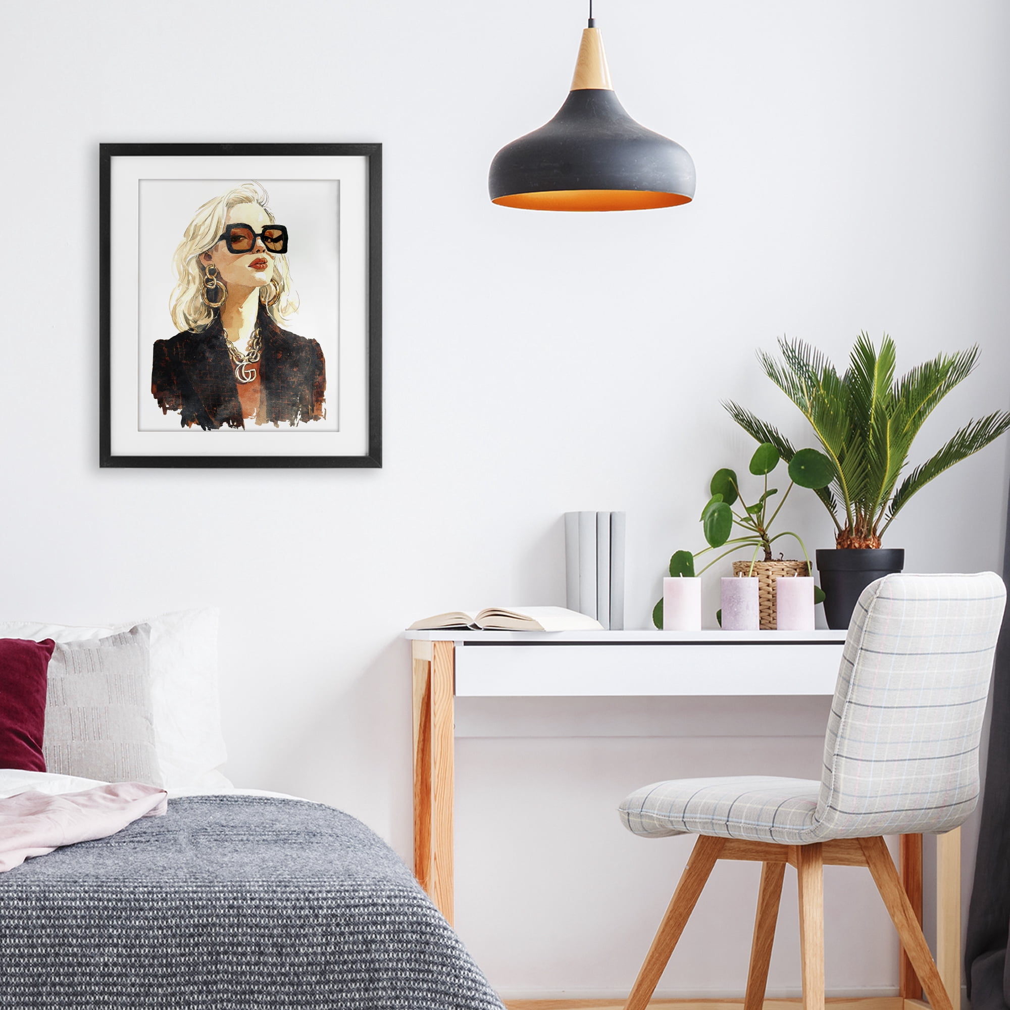 Stupell Industries Luxurious Gilded Gaze Black Framed Print Under Glass, design by Svetlana Aleynikova