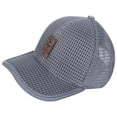 thumbnail image 3 of EeaseMX Gorra de béisbol de malla de secado rápido con visera, color liso, ajustable, transpirable y refrescante, para viajes al aire libre en otoño (gris), 3 of 8