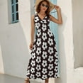 thumbnail image 5 of Black And White Floral Design Dress Summer Street Style Bohemia Long Dresses Female Sleeveless Printed Maxi Dress, 5 of 9