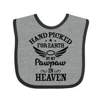 Inktastic Handpicked for Earth by My Pawpaw in Heaven with Angel Wings Boys or Girls Baby Bib