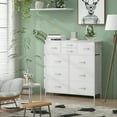 thumbnail image 6 of GIKPAL Fabric Dresser with Wood Top, Storage Tower for Bedroom & Closet, White, 6 of 9