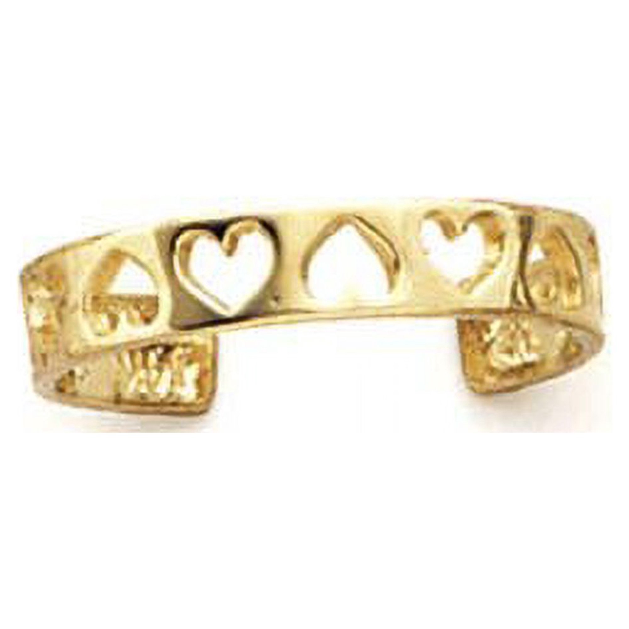 14k Yellow Gold Cutout Heart Toe Ring - 1.0 Grams