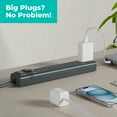 thumbnail image 6 of KMC Surge Protector Power Strip, 6-Outlet with Wide-Spaced Outlet, 2-Pack, 6-Foot Cord, 1200 Joules, Gray, 6 of 8