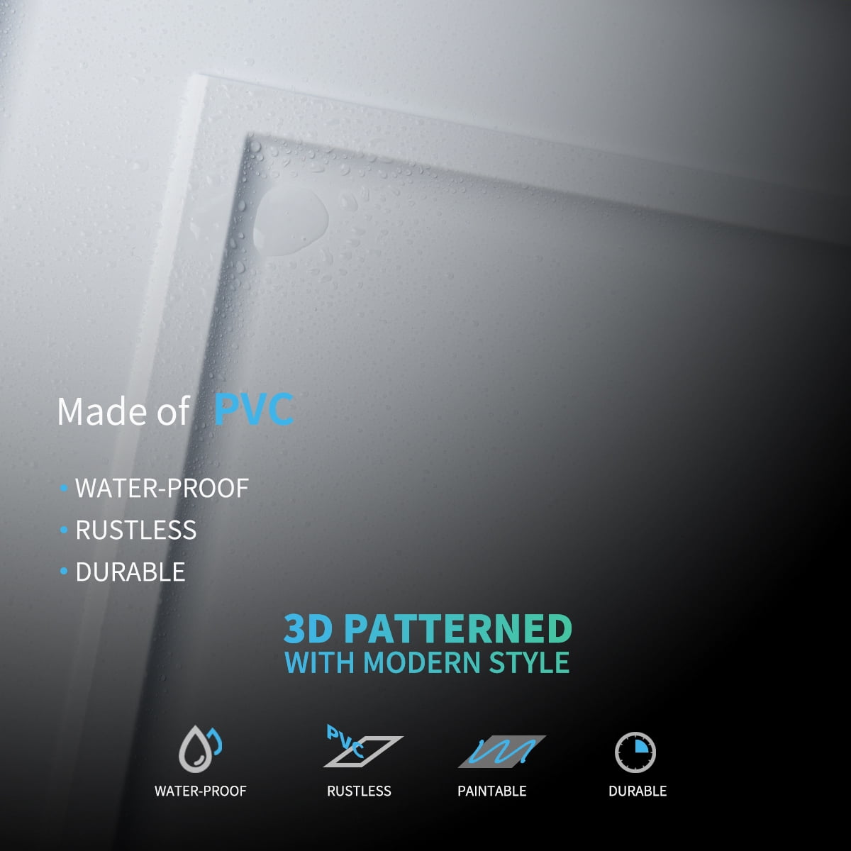 Art3d 12-Pack Matt White PVC Decorative Ceiling Tile 2ft x 2ft for Drop in Grid System