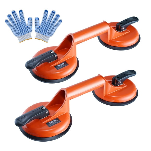 SKYSHALOGlass Suction Cup, 4.7" 2 Pack 330 lbs Load Capacity, Vacuum Suction Cup with Aluminum Handle, Heavy Duty Industrial Suction Cup Lifter Tool for Glass, Granite, Tile, Metal, Wood Panel Lifting