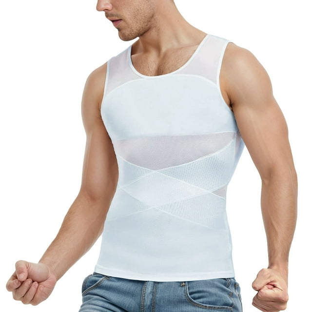 Men's Shapewear Top for Fitness and Support - Breathable Mesh Vest Lift Belly Shaping Underwear for Men
