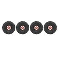thumbnail image 1 of RC Wheel Rim Tires Set, 4PCS RC Crawler Wheel Rims Aluminum Alloy 5 Star Rims Set 120x46mm RC Tires Wheels Set, 1 of 7