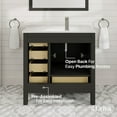 thumbnail image 6 of Eviva London 36"W x 18"D Espresso Bathroom Vanity with White Carrara Quartz Countertop and Undermount Porcelain Sink, 6 of 10