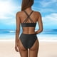 thumbnail image 4 of Traje de baño de verano para mujer, de color liso, con cojín en el pecho y sin soporte de acero, sin espalda, con tirantes, de nailon., 4 of 6