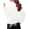 thumbnail image 6 of Cardigan Sweaters for Women Fall 2025 Long Sleeve Button Down Soft Loose Knit Outwear Cropped Winter Coats White L, 6 of 10