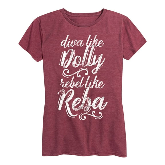 Country Casuals - Diva Like Dolly Rebel Like Reba - Women's Short Sleeve Graphic T-Shirt