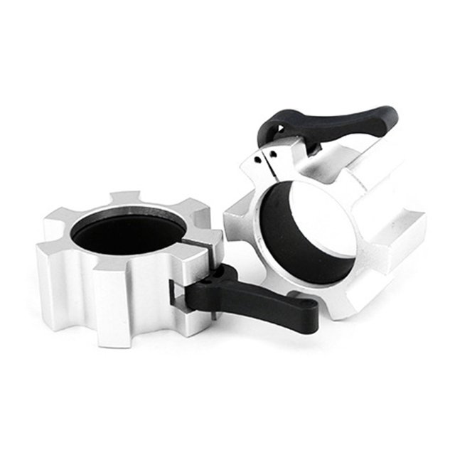 2 uds. Cerradura de Collar de barra de 50mm, cerraduras de liberación rápida de aleación de aluminio, Clips de Collar para entrenamiento físico, culturismo, Plata YUNYI BRAND Deportes
