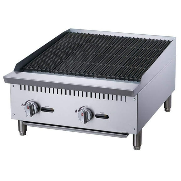 24 in. Heavy-Duty Countertop Radiant Charbroiler in Stainless Steel, NSF Commercial Charboriler