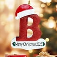 thumbnail image 2 of Luoshdecor Christmas Letter Ornaments 2025,Personalized Initial White Glitter Letters Hat Ornaments,Merry Christmas Pendant for Xmas Tree Wedding Home Decor (B), 2 of 6