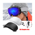 thumbnail image 1 of Ski Snow Goggle Protector Case Anti-Shock Waterproof Motorcycle Eyewear Box Storage Sunglasses Hard Shell Bag-White, 1 of 5