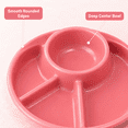 thumbnail image 7 of ABCISI Portion Control Plates , 4 Section Divided Plates for Adults, Reusable Plastic Dinner Trays, Meal Prep Plates for Camping, Picnic, School, Outdoor Use, 9 Inch, Pink Round, 2Pcs, 7 of 7