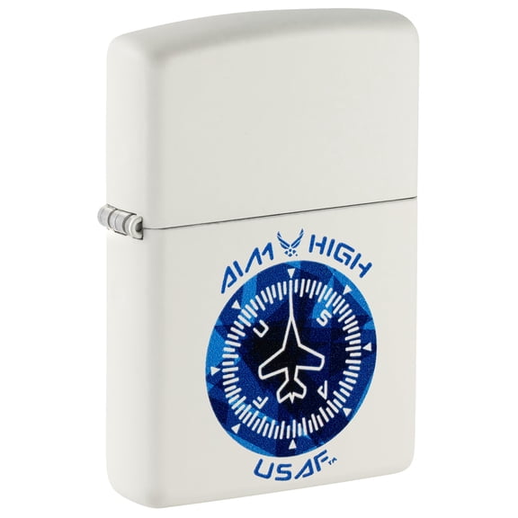 Zippo U.S. Air Force Aim High Design White Matte Pocket Lighter (White Air Force Aim High)