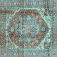 thumbnail image 1 of Ahgly Company Indoor Square Persian Light Blue Traditional Area Rugs, 4' Square, 1 of 4