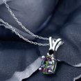 thumbnail image 2 of Gem Stone King 1.64 Ct Oval Green Mystic Topaz Black Diamond 925 Sterling Silver Pendant, 2 of 4