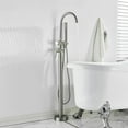 thumbnail image 5 of Brushed Nickel Bathtub Faucet Floor Mounted Free Standing Tub Filler W/Handheld, 5 of 13