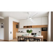 Sofucor 52-Inch White Ceiling Fan with DC Remote Control, Modern Contemporary Modern Farmhouse, LED, Downrod Mount, Indoor, Nature