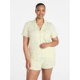 thumbnail image 2 of Joyspun Women's Dreamy Soft Collection Notch Collar Top and Shorts Pajama Set, 2-Piece, Sizes XS-3X, 2 of 6