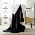 thumbnail image 3 of IR Imperial Rooms Sherpa Bed Blanket Soft Thick & Warm Fluffy Plush Winter Fleece Reversible Lightweight Queen (90x90) Black, 3 of 8